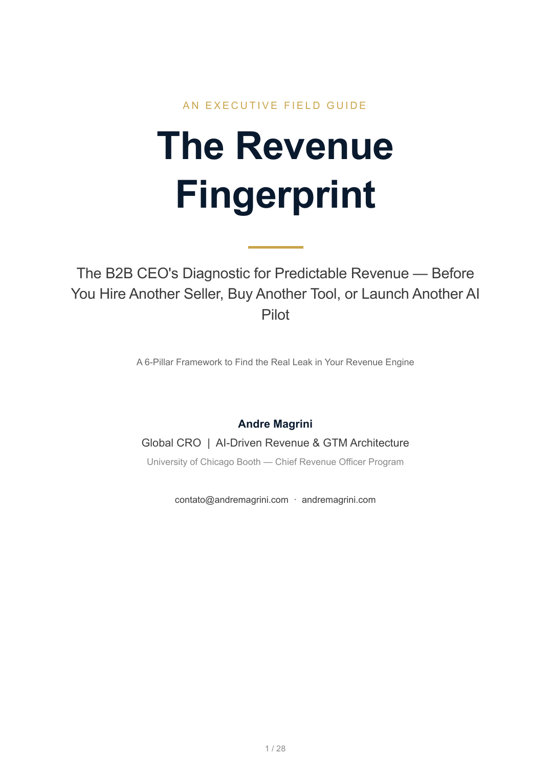 Cover of The Revenue Fingerprint ebook by Andre Magrini