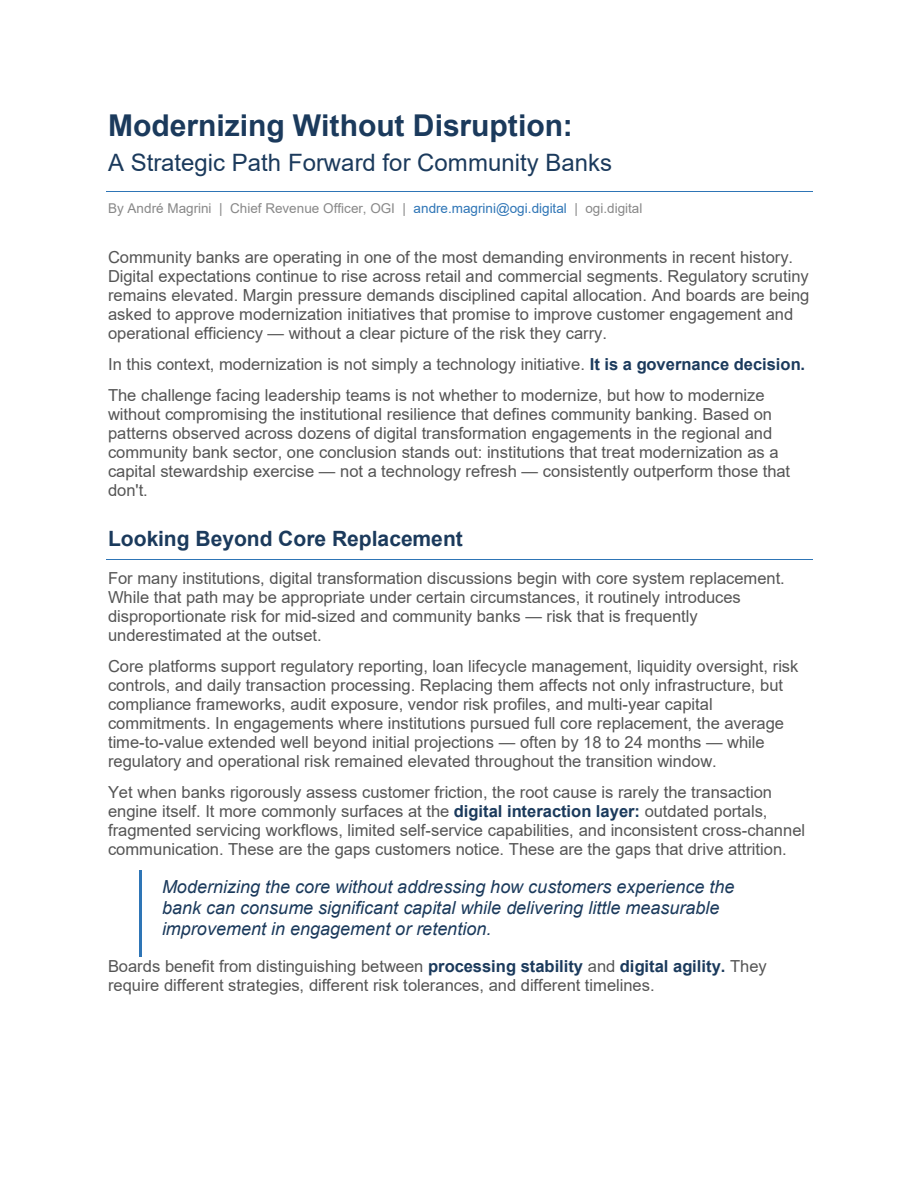 Modernizing Without Disruption executive briefing by Andre Magrini