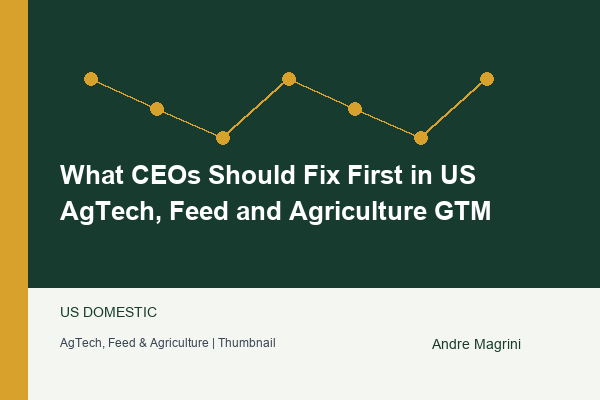 What CEOs Should Fix First in US AgTech, Feed and Agriculture GTM